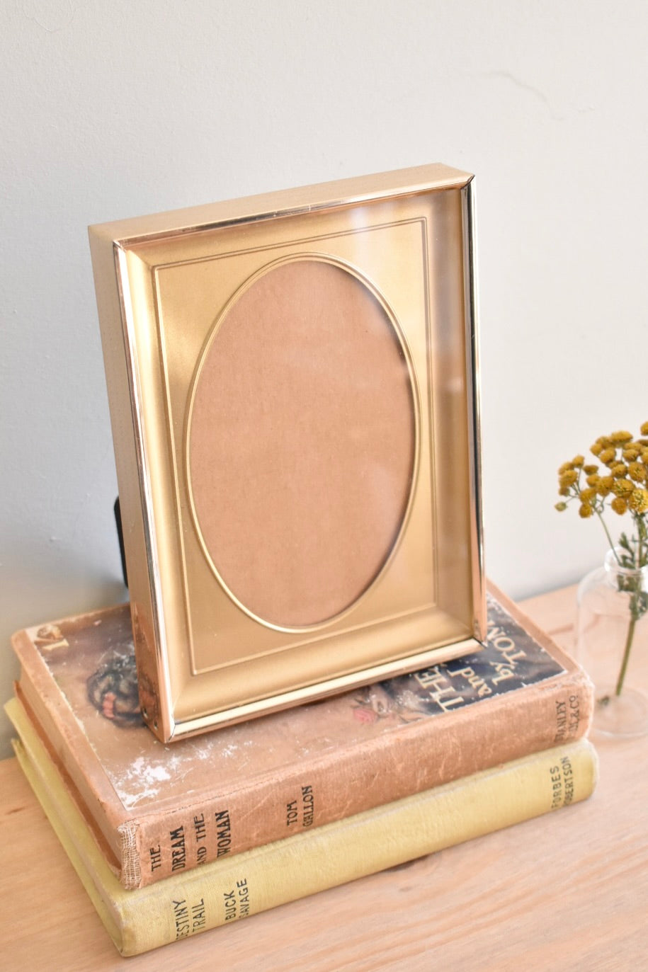 medium oval mat shadow box brass frame - custom pet portrait