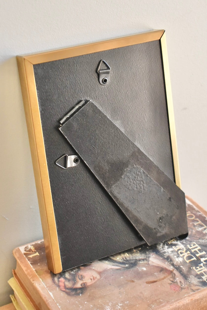 medium brushed brass frame - custom pet portrait