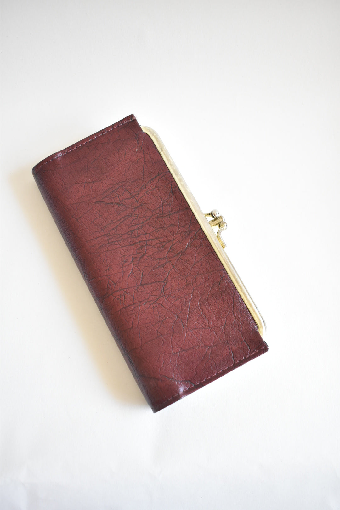 dark red vintage leather wallet