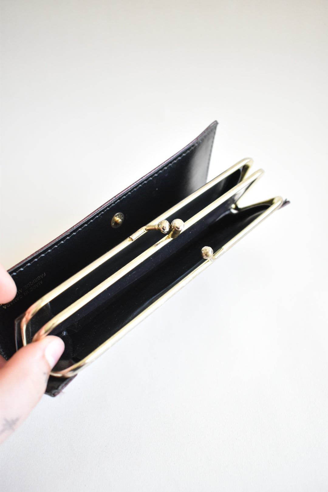 dark red vintage leather wallet