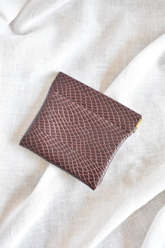 brown leather coin pouch