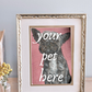 large ornate brass frame - custom pet portrait