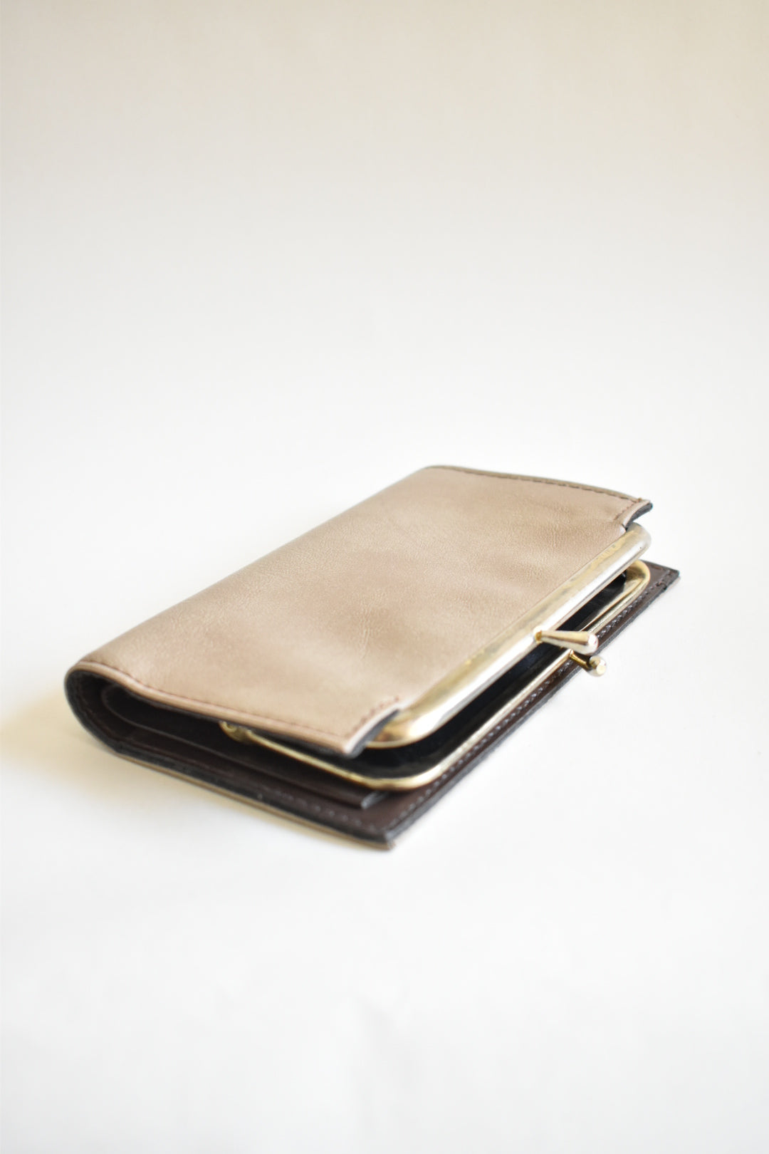 beige vintage leather wallet