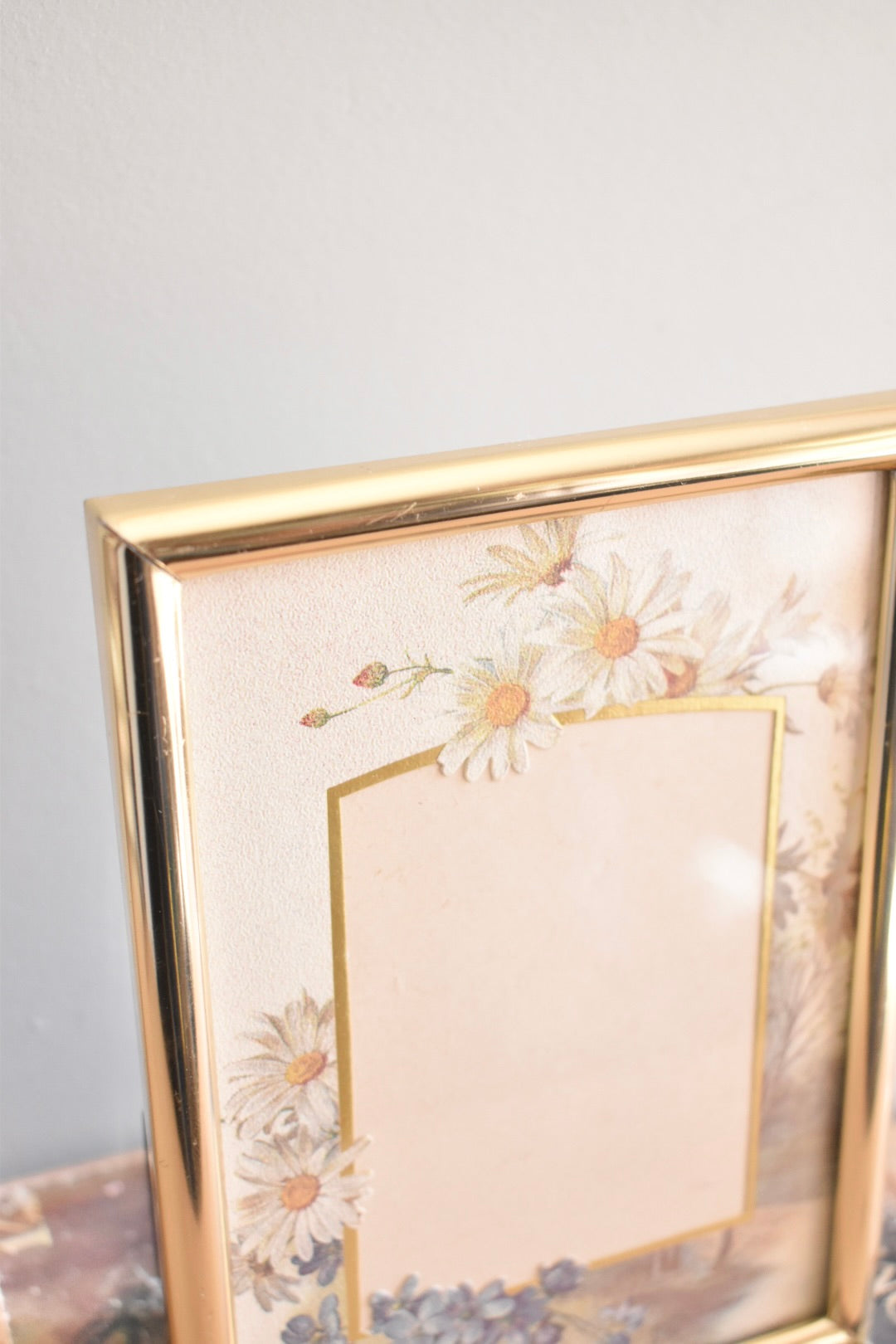 medium floral brass frame - custom pet portrait