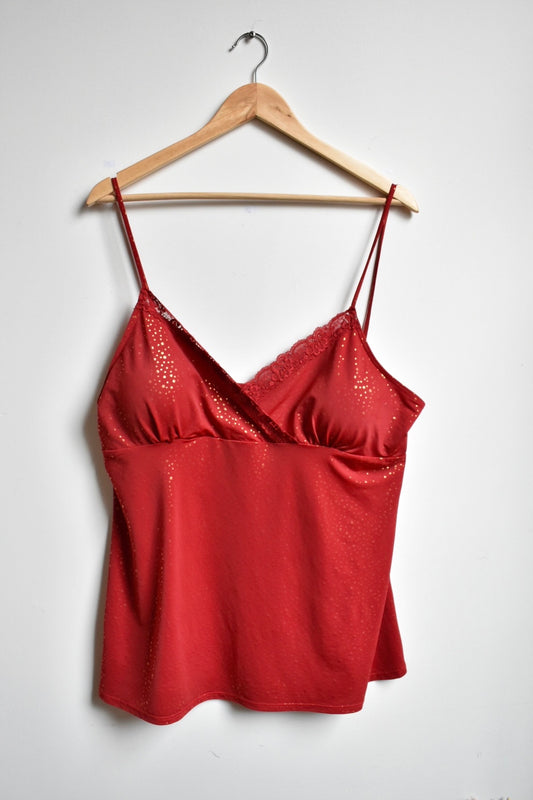 red tank with gold dots • 3X