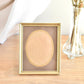 small oval brown & gold mat frame - custom pet portrait