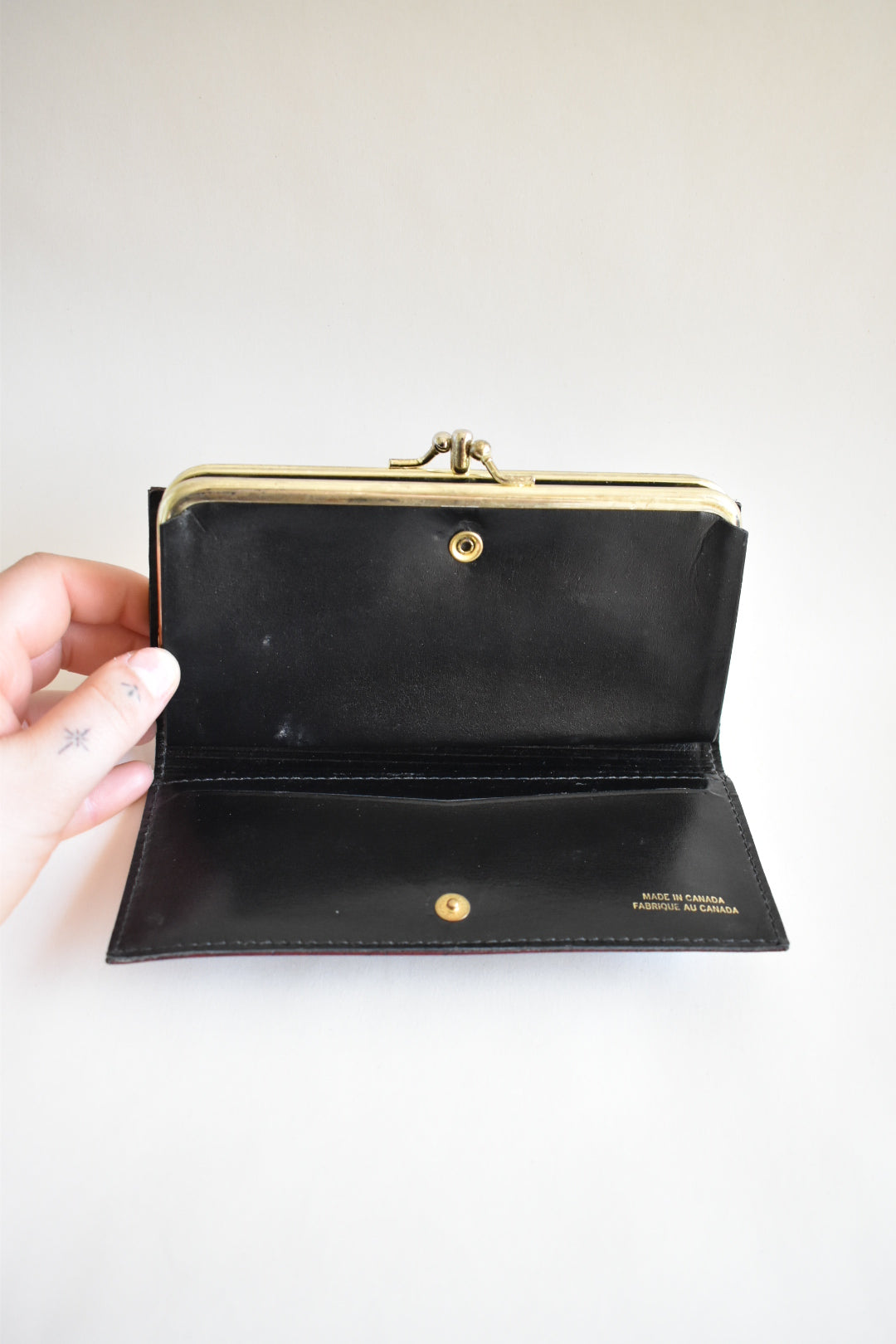 dark red vintage leather wallet