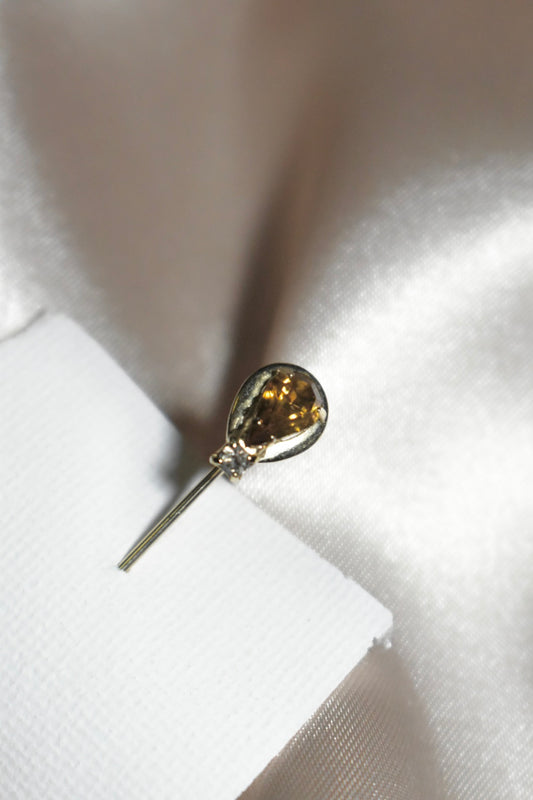golden gemstone bar pin