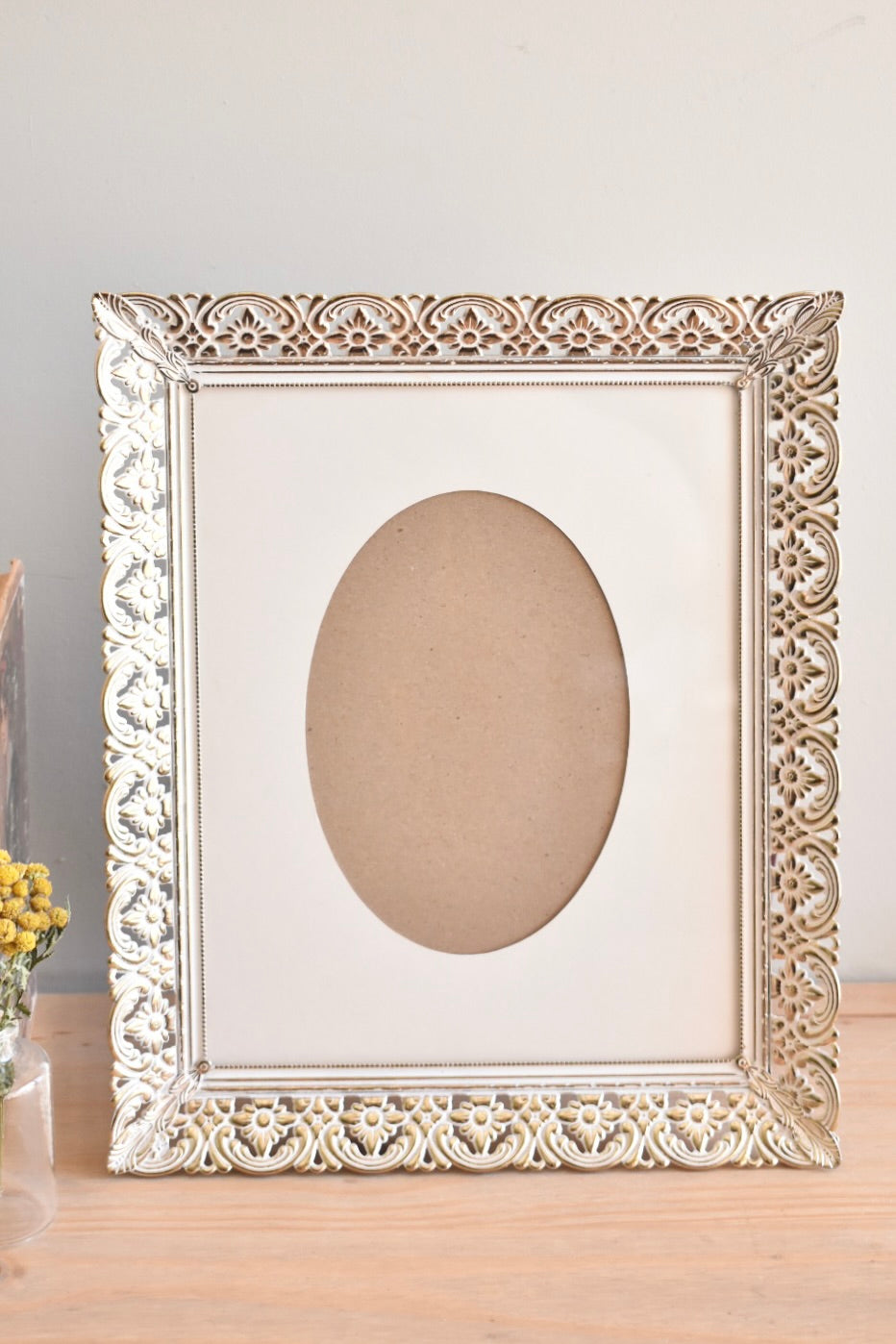 large ornate oval mat brass frame - custom pet portrait