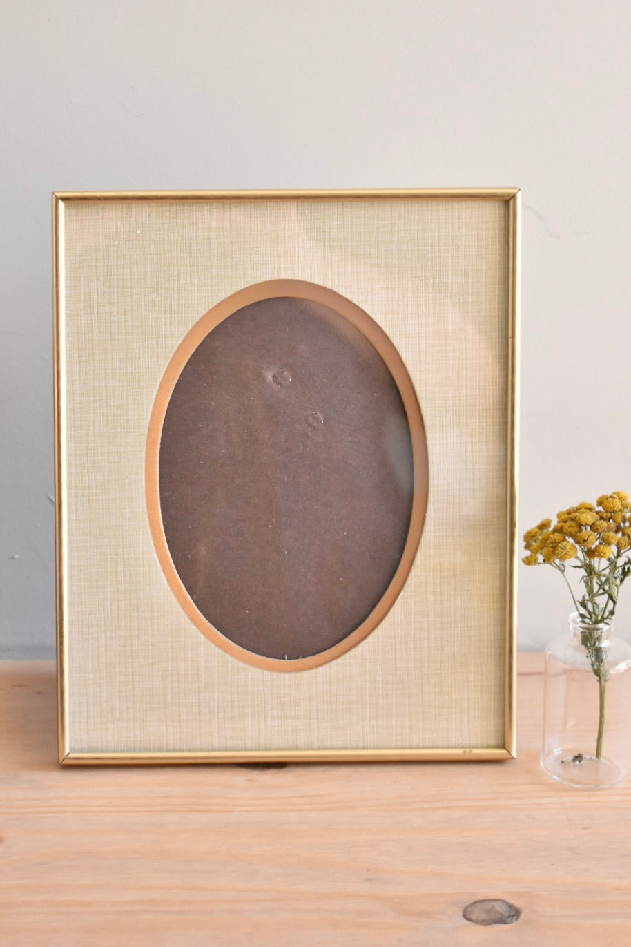 large oval mat brass frame - custom pet portrait