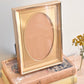 medium oval mat shadow box brass frame - custom pet portrait