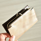 beige vintage leather wallet