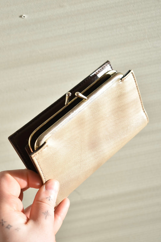 beige vintage leather wallet