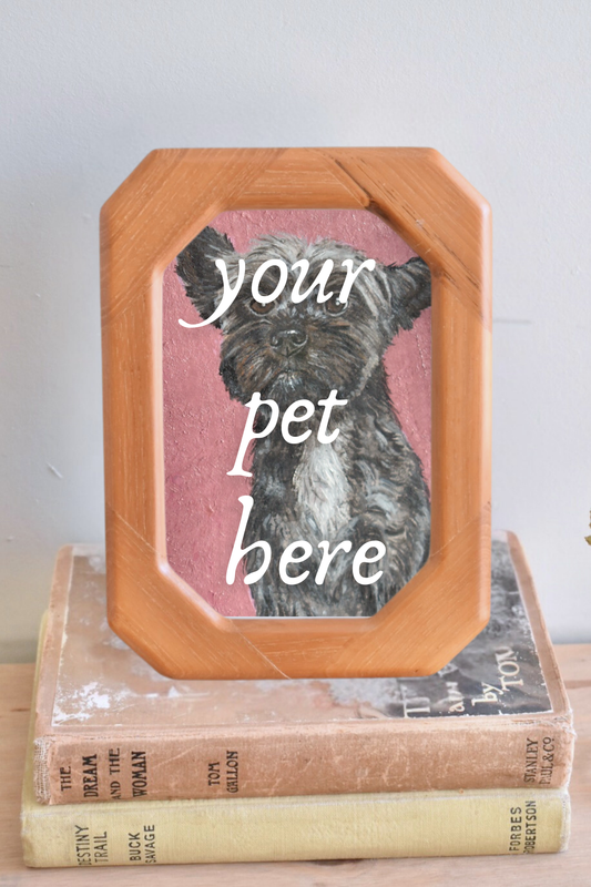 medium beveled wood frame - custom pet portrait