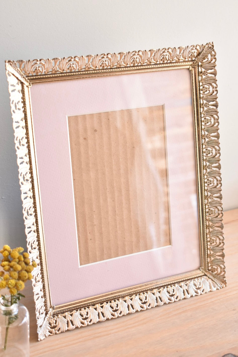 large ornate brass frame - custom pet portrait