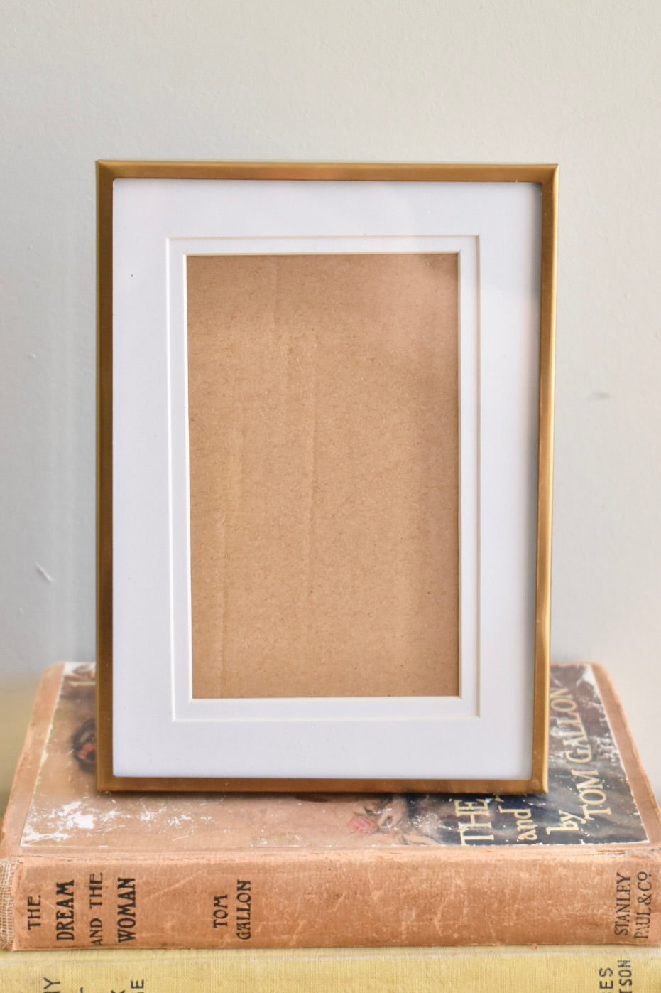 medium brushed brass frame - custom pet portrait