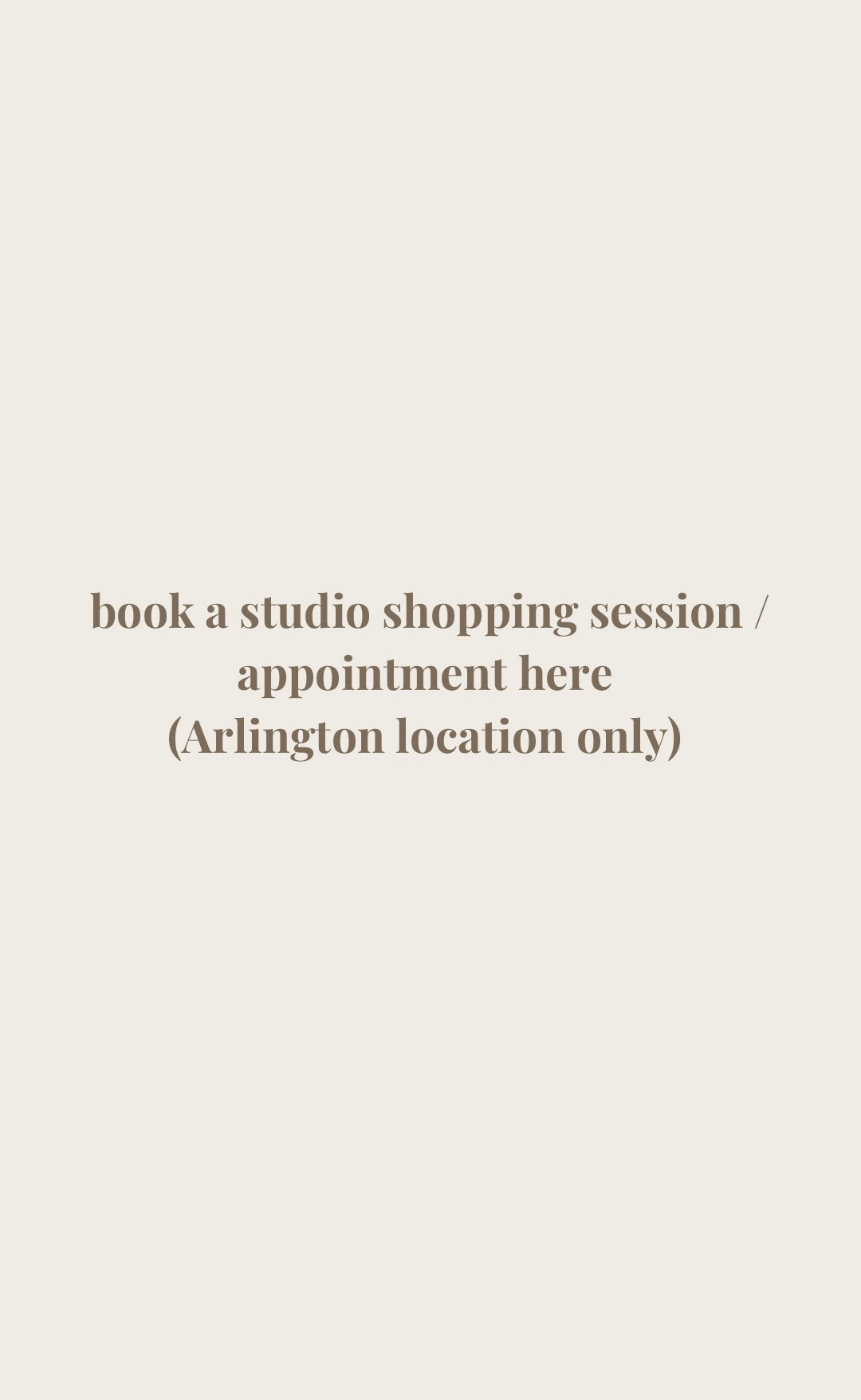 Studio Shopping Session / Appointment