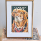 medium brushed brass frame - custom pet portrait