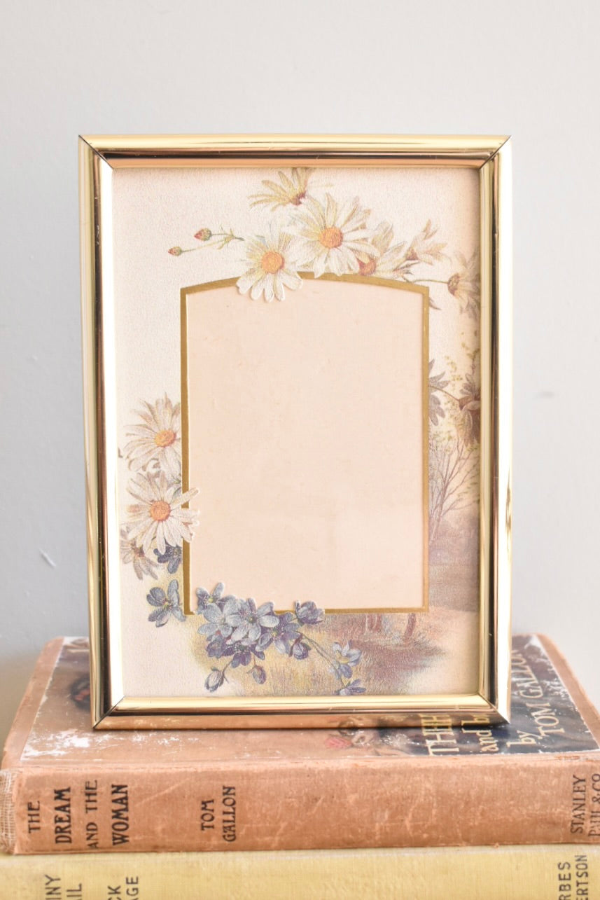 medium floral brass frame - custom pet portrait