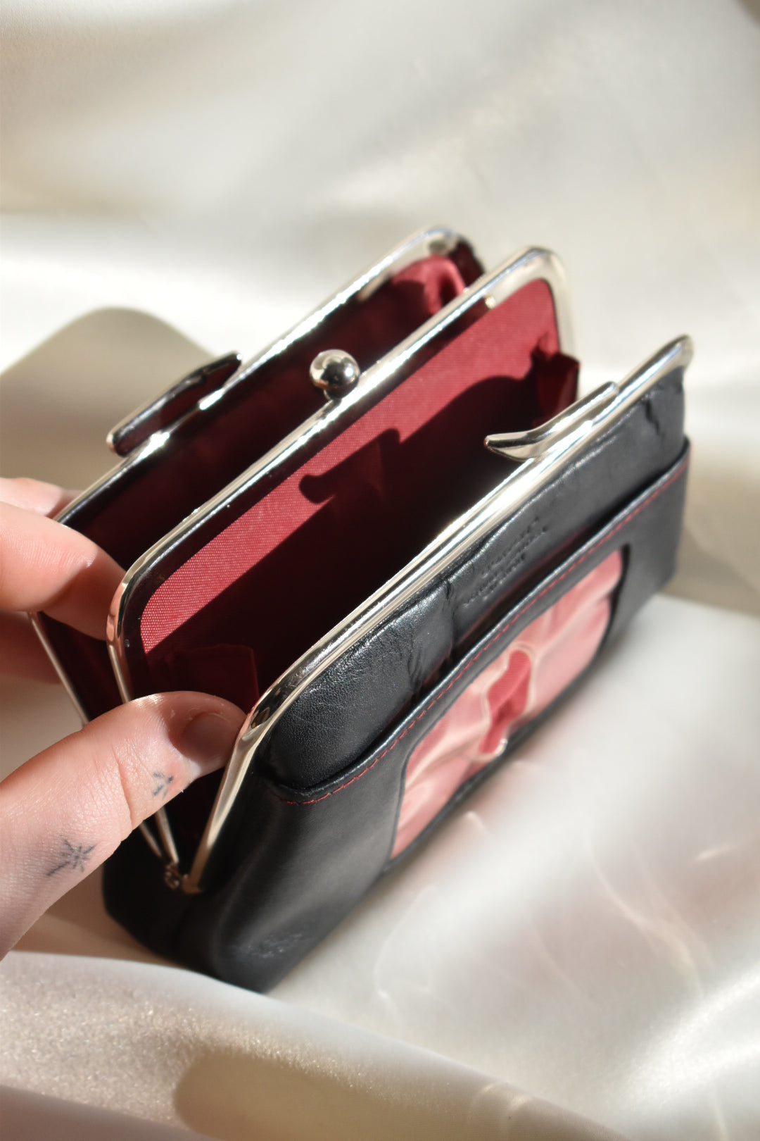 small black vintage leather wallet