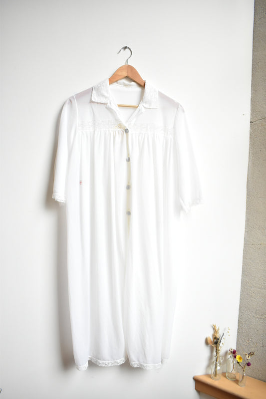 white sheer overdress • XL