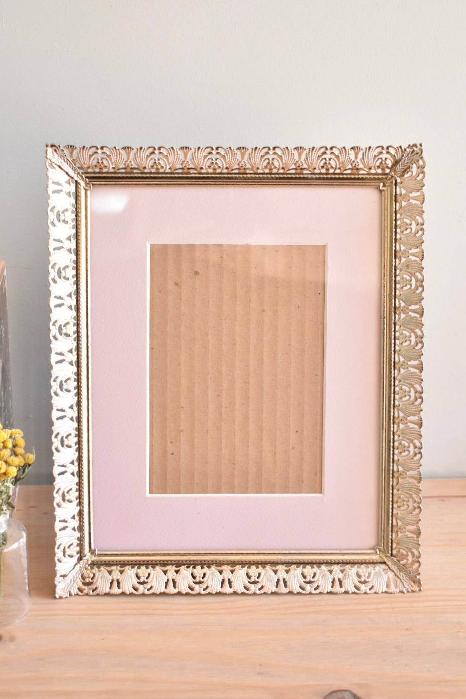 large ornate brass frame - custom pet portrait