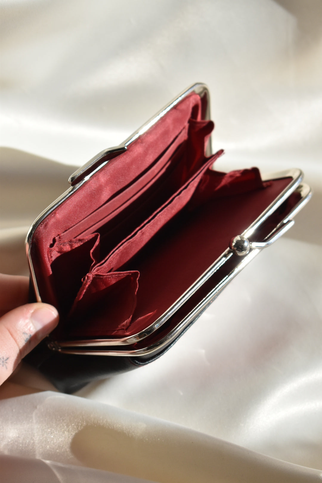 small black vintage leather wallet