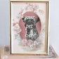 medium floral brass frame - custom pet portrait