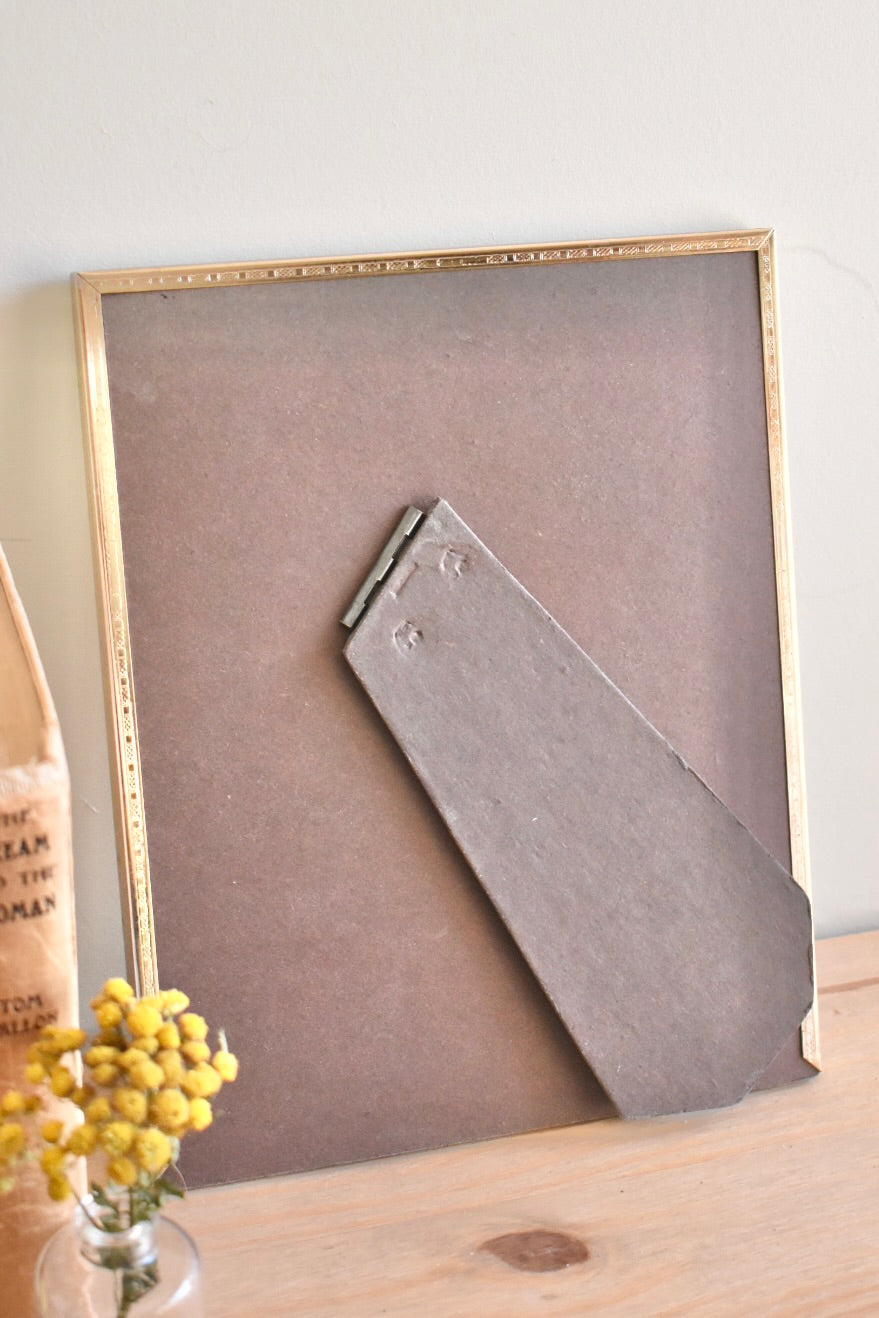 large oval mat brass frame - custom pet portrait