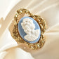 blue cameo scarf clip