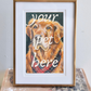 medium brushed brass frame - custom pet portrait