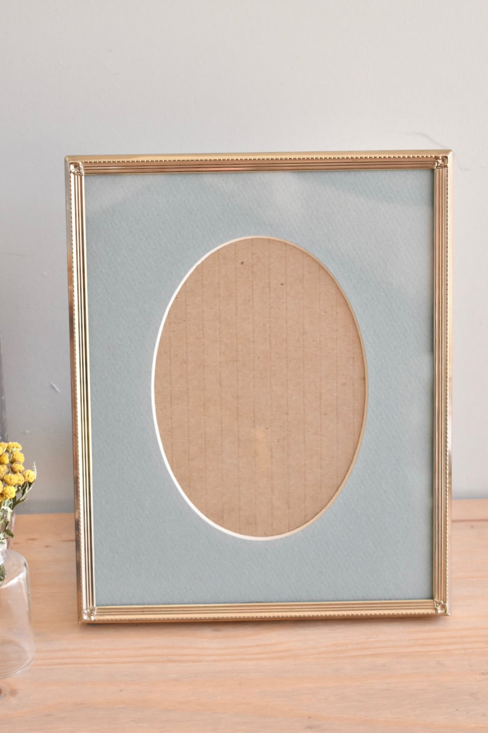 large oval mat brass frame - custom pet portrait