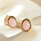 vintage pastel pink & gold earrings