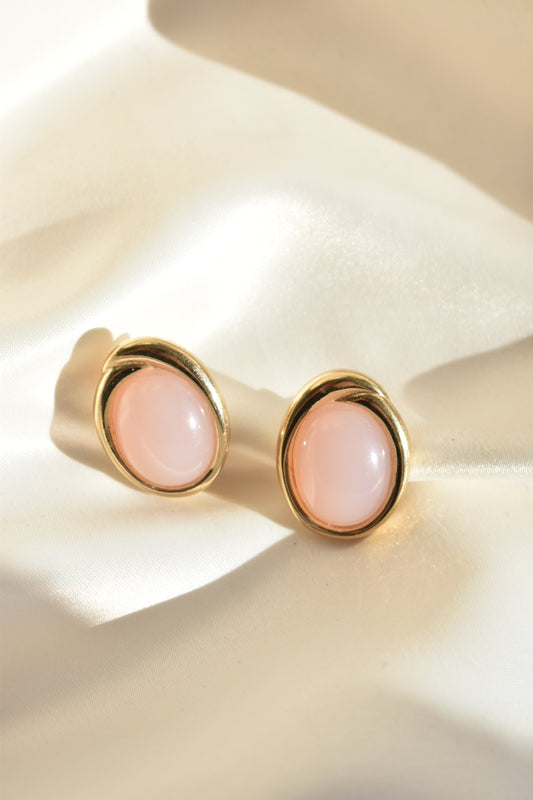 vintage pastel pink & gold earrings