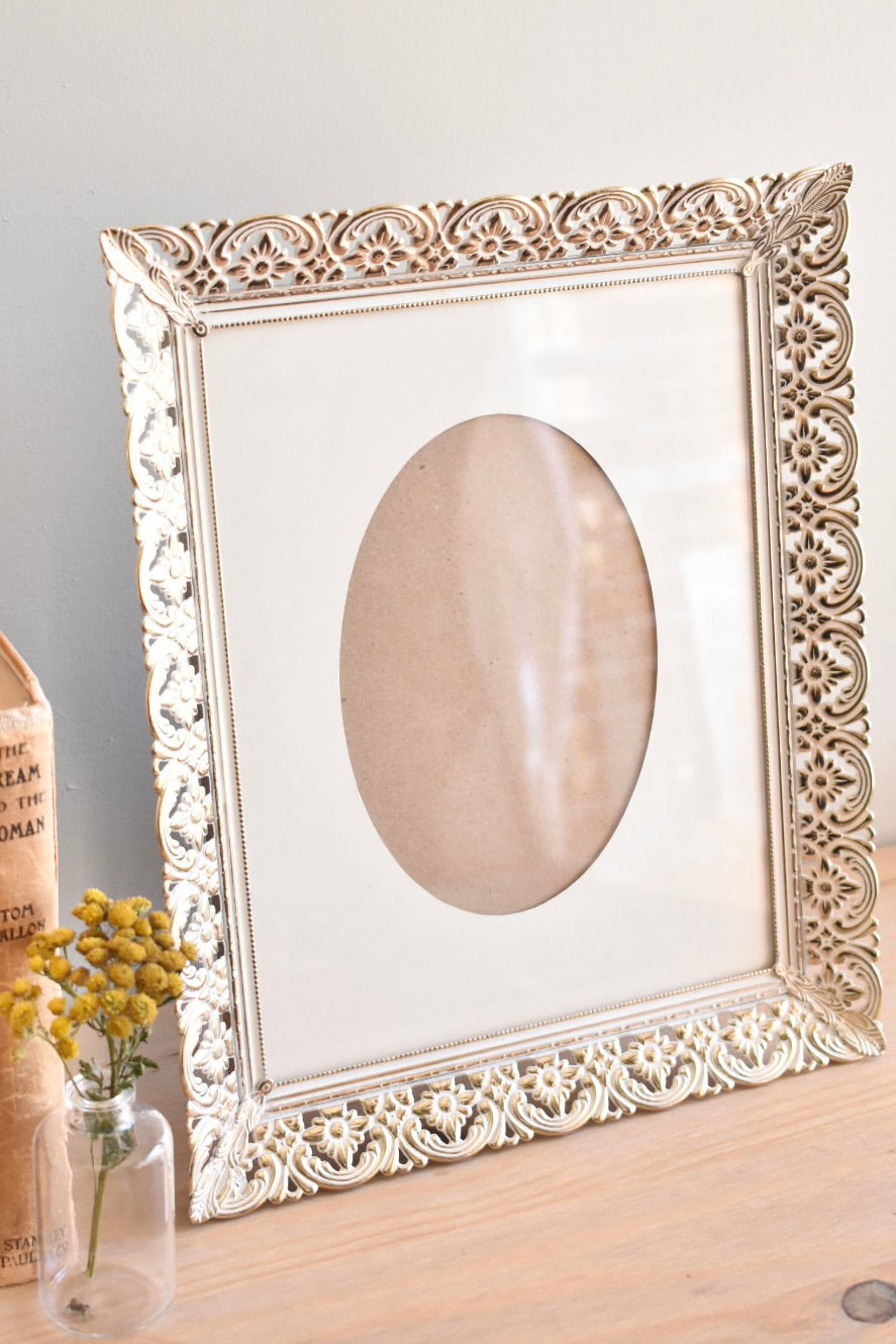 large ornate oval mat brass frame - custom pet portrait