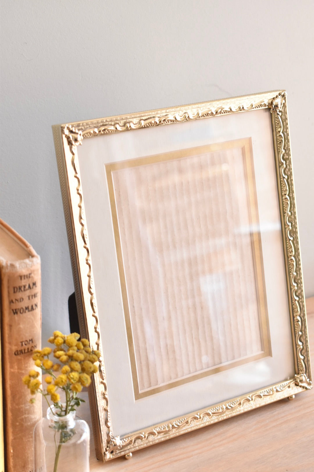 large ornate brass frame - custom pet portrait