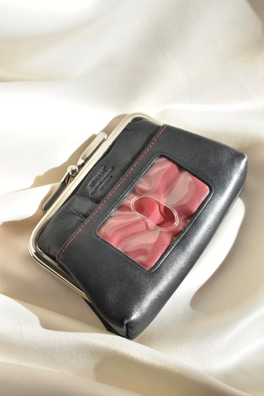 small black vintage leather wallet