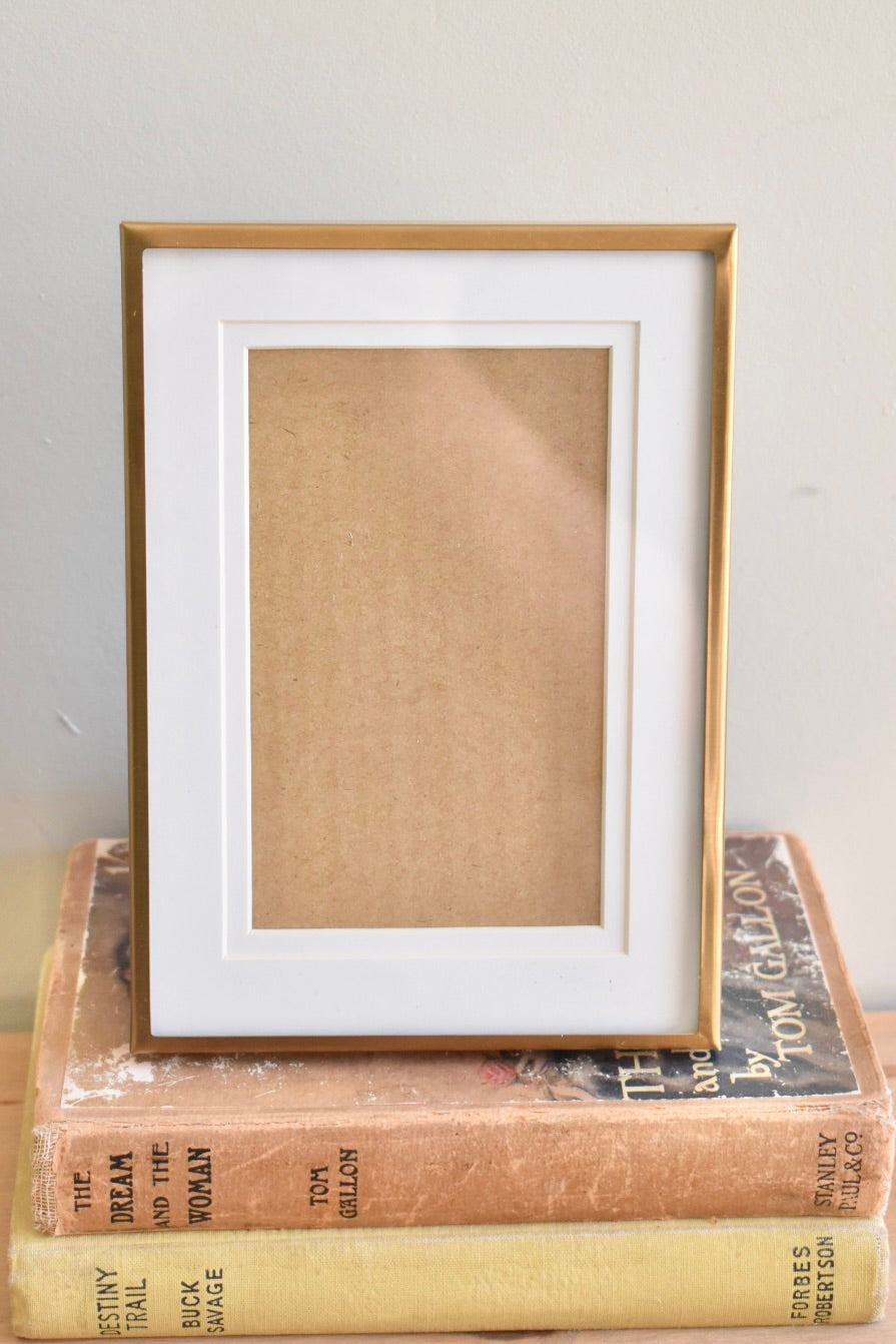medium brushed brass frame - custom pet portrait