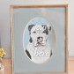 large oval mat brass frame - custom pet portrait