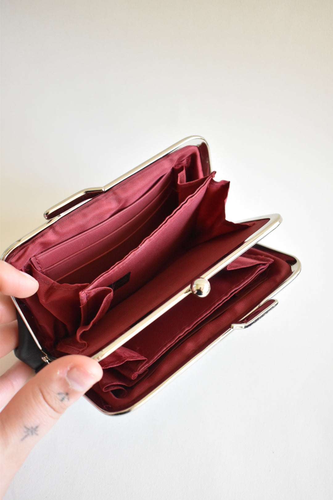 small black vintage leather wallet