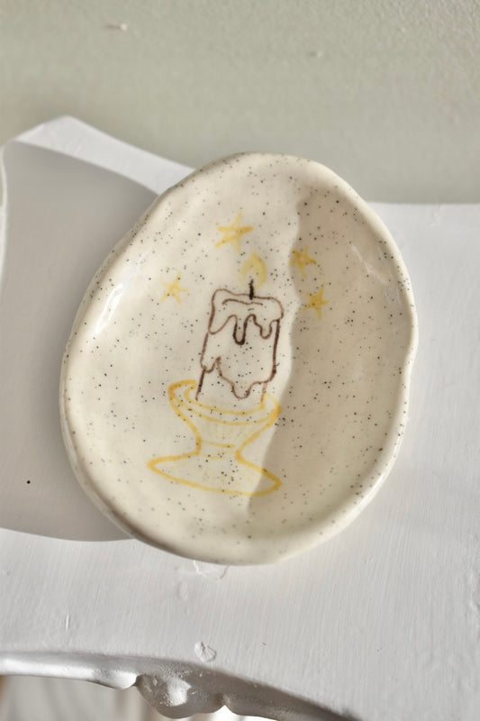 ceramic candle trinket dish/wall hanging