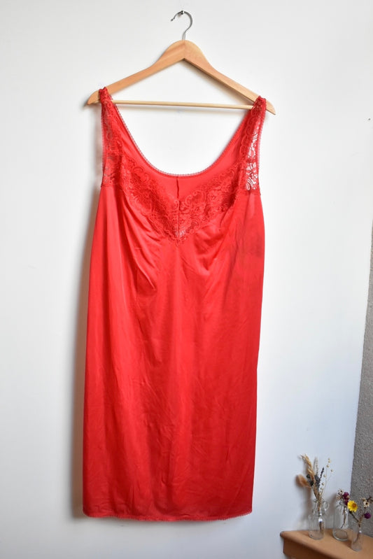 fire red nylon slip dress• XXL