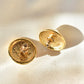 round faux pearl golden earrings with ropy border