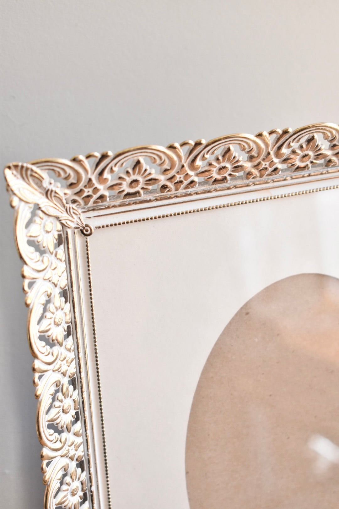 large ornate oval mat brass frame - custom pet portrait