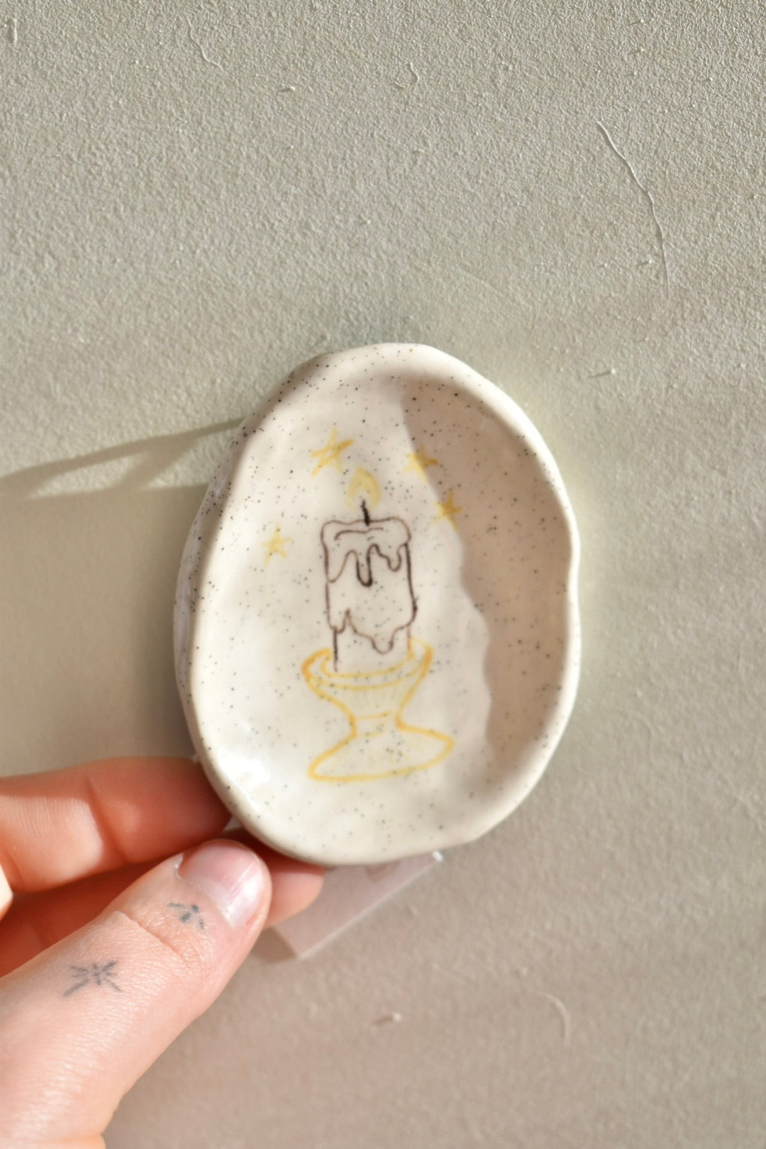 ceramic candle trinket dish/wall hanging