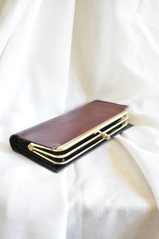 dark red vintage leather wallet