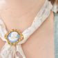blue cameo scarf clip