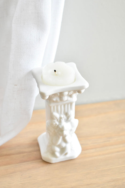 ceramic cherub tealight stand