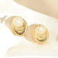 vintage pastel pink & gold earrings