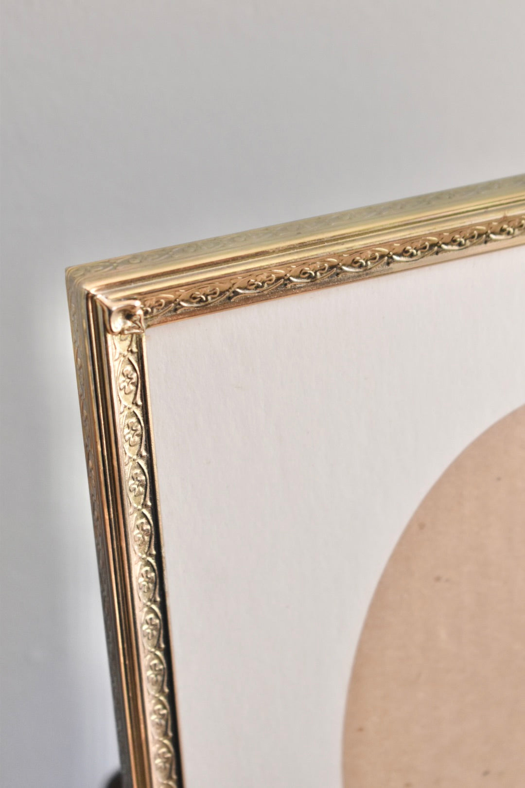 large oval mat brass frame - custom pet portrait